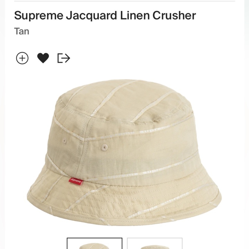 ✔️SOLD Supreme Jacquard Linen Crusher hat in tan! M/L - Picture 1 of 6